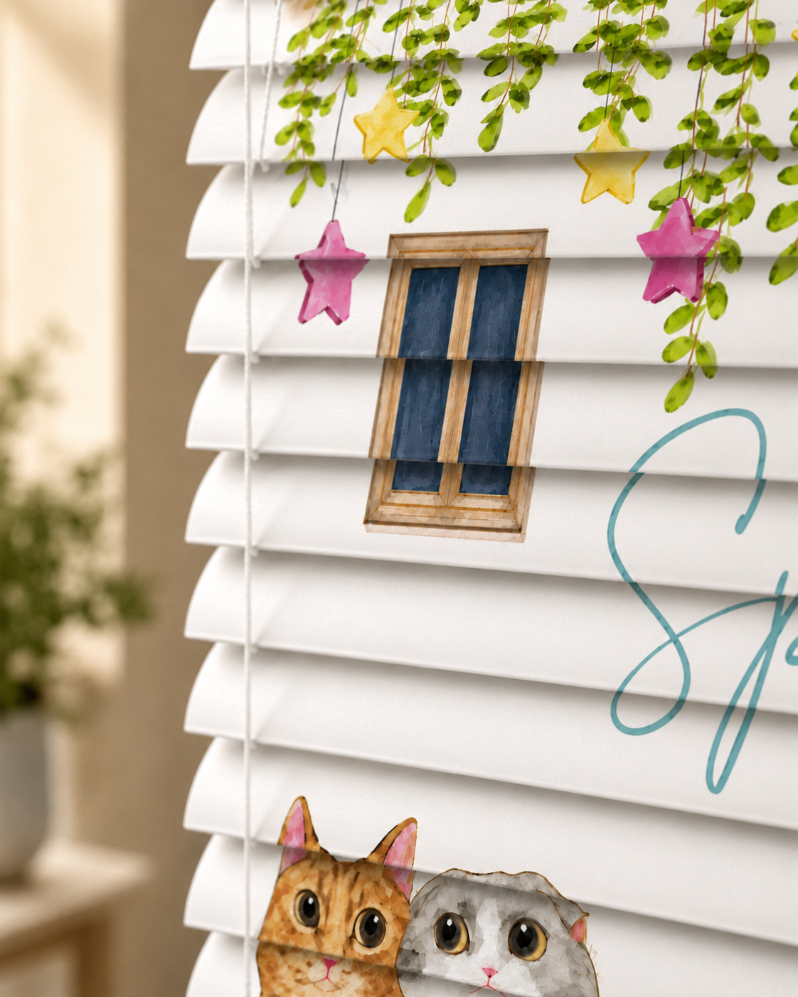 Spring Cat Printed Blinds