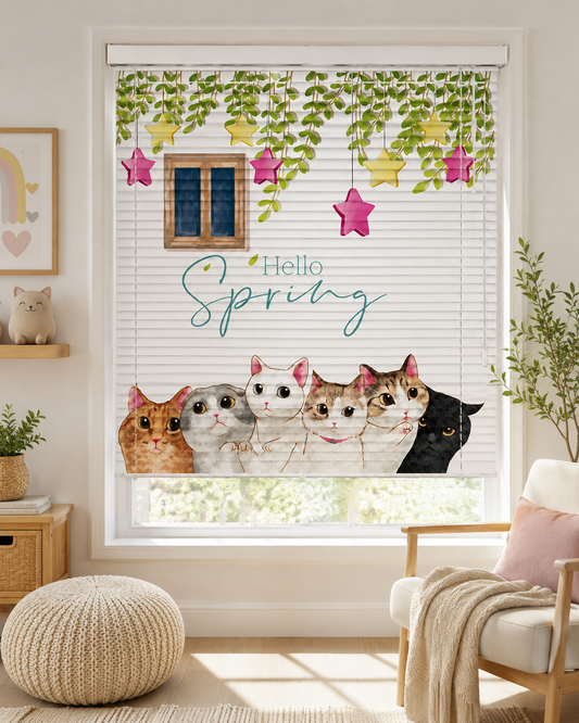 Spring Cat Printed Blinds