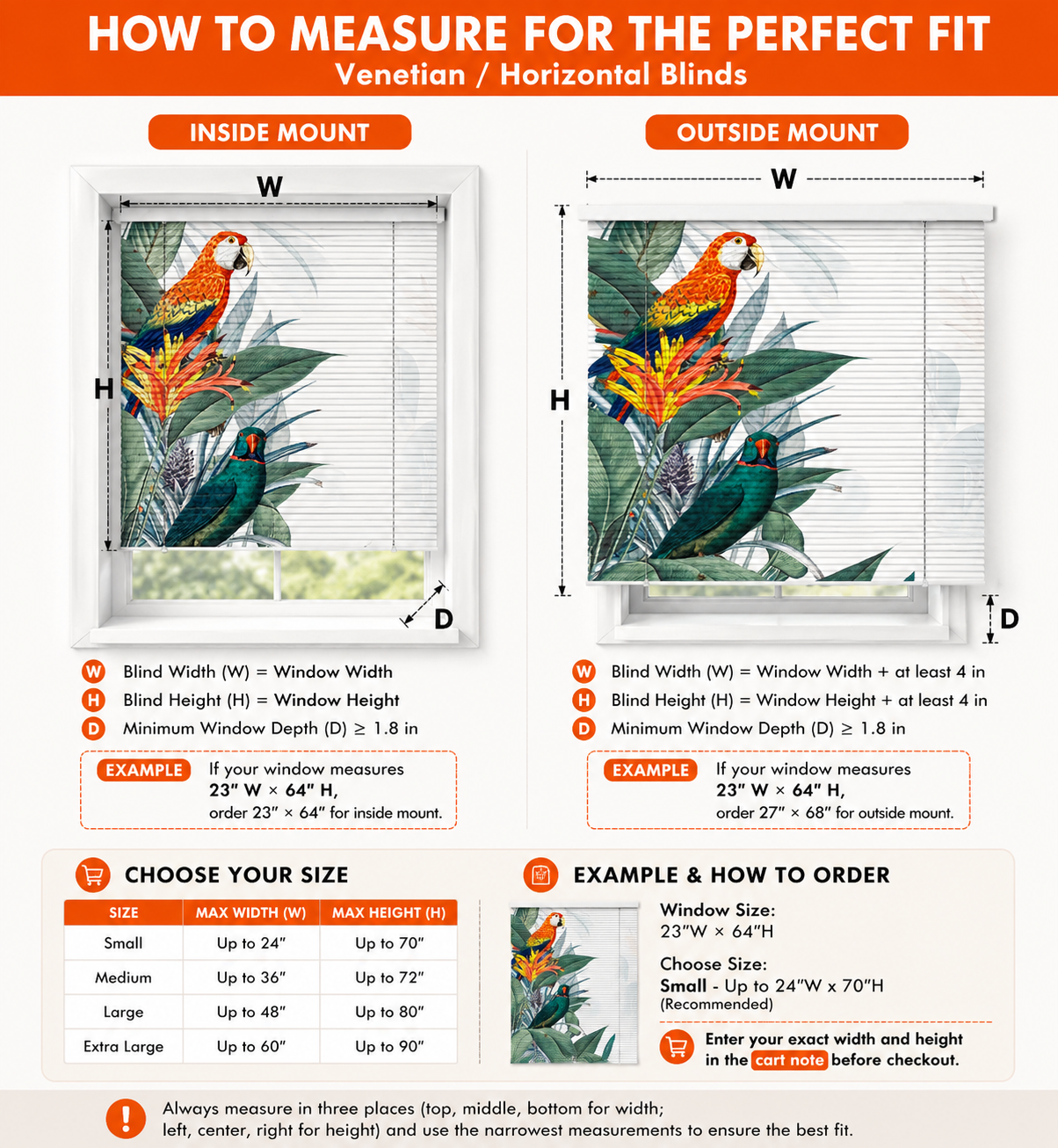 Tropical Parrot Printed Blinds