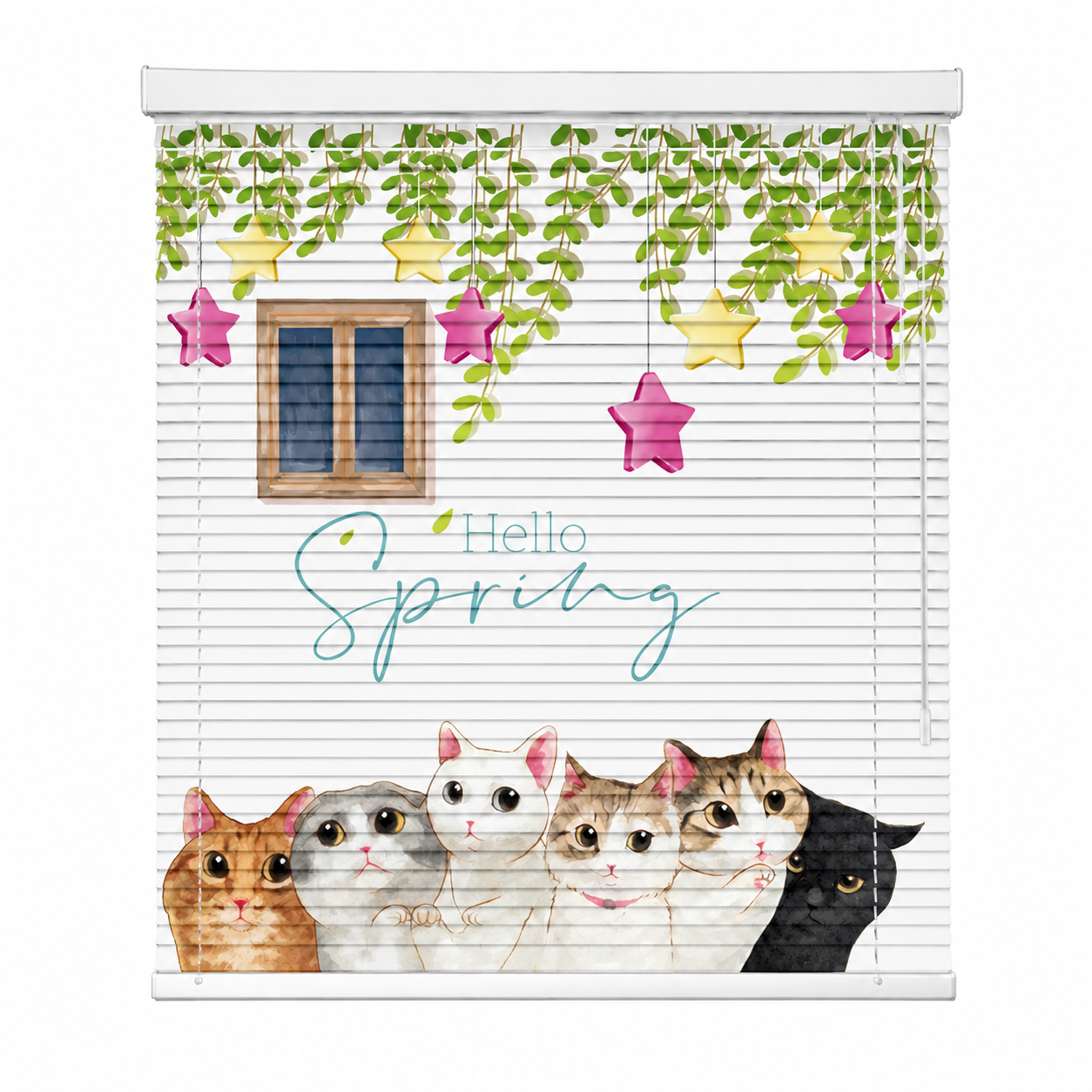 Spring Cat Printed Blinds